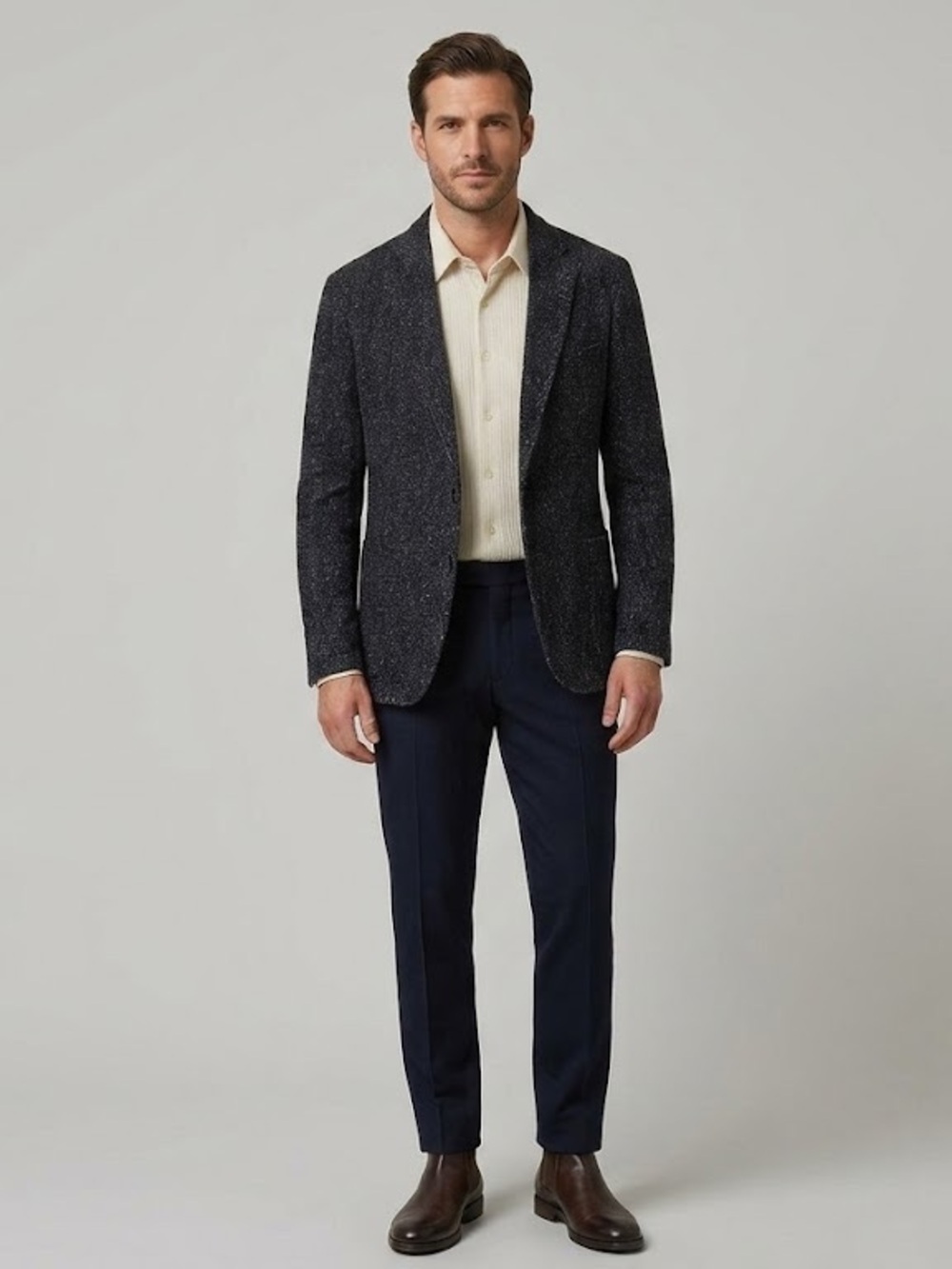 ARMANI COLLEZIONI Textured Cotton Blazer – Made in Italy